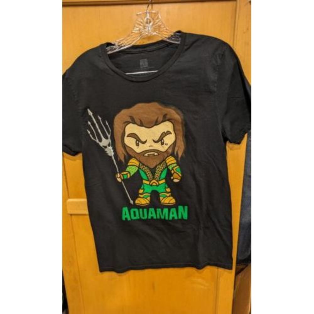 Aquaman Justice League Adult New T-Shirt - Cutsie Trident Aquaman Medium -small